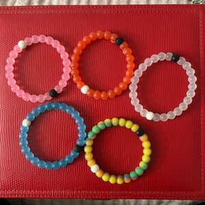 Lokai Stretch Bracelet Set - Pink, Orange, Clear, Blue, Yellow/Green